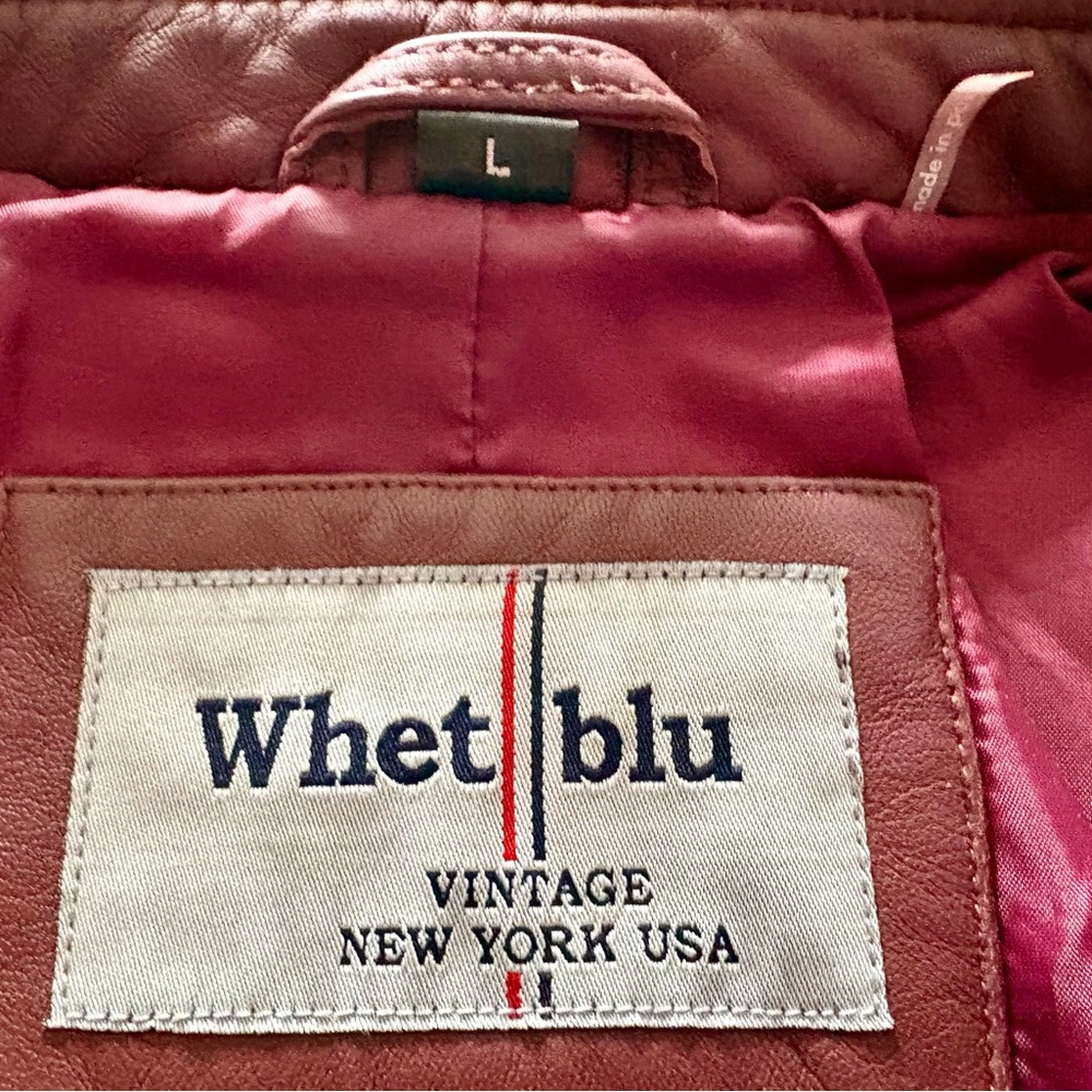 NWOT Women's Whet Blu Oxblood Real Leather Jacket Large - Picture 6 of 9